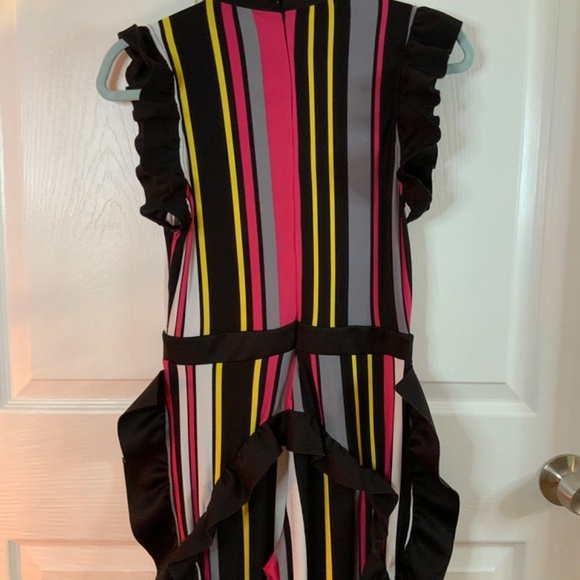 PARTY JUMPSUIT RUFFLES AND STRIPES SIZE L - Picture 6 of 10